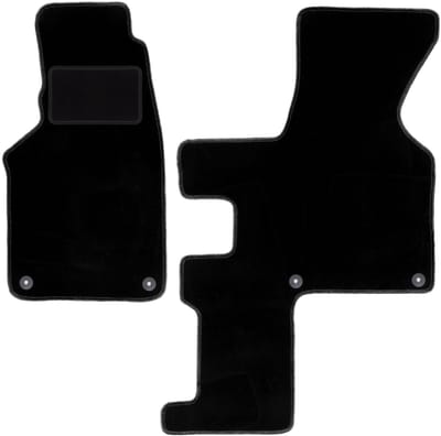 Zwarte velours vloermatten voor: Volkswagen Transporter T4 Caravelle handgeschakeld (1993-2001)