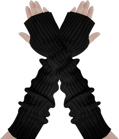 2 Stuks Vingerloze Dameshandschoenen, Thermische Armwarmers, Gebreide Polswarmers voor Koude Dagen