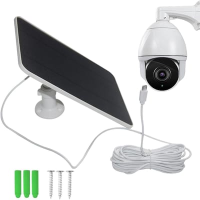 Zonnepaneel Camera - Solar Charger - Continue Monitoring - Weerbestendig Ontwerp - 23 x 15 x 5 cm - Zwart