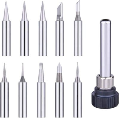 Vervangbare Solderingtips Set van 10, Geschikt voor Diverse Soldering Stations, Inclusief Multitip en Lasdoppen voor Precisiewerk en Hobbyprojecten