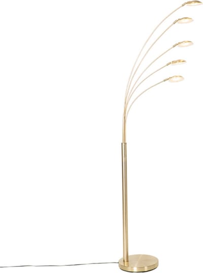 QAZQA sixties - Design Dimbare LED Vloerlamp | Staande Lamp met Dimmer - 5 lichts - H 1810 mm - Goud/messing - Woonkamer | Slaapkamer | Keuken