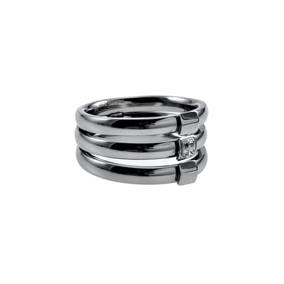 Brede Ring Dames - Gepolijst RVS - Drievoudige Ring