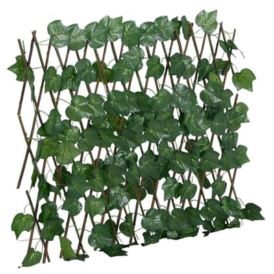 vidaXL - Kunstplant - druivenblad - op - latwerk - uittrekbaar - 190x60 - cm - groen