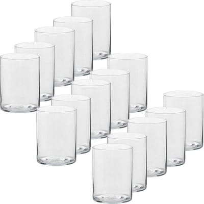 Trend Candles Theelichthouder - 15x - transparant - glas - hoog model - 5,5 x 6,5 cm - Glazen kaarsenhouders - Woondecoraties