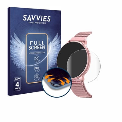 Savvies - Screenprotector voor Banlvs Smartwatch 1.27" - Folie Beschermfolie transparant volledig dekking 4 Stuks