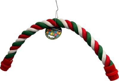 Kerst Papegaaien Zittouw Medium/Large 57cm- Parkieten touw - Opstaptouw papegaaien -
