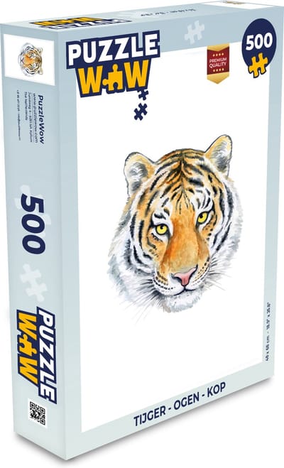 Puzzel Tijger - Ogen - Kop - Legpuzzel - Puzzel 500 stukjes