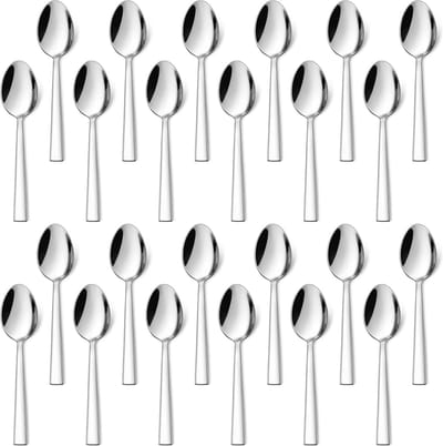 24 Stuks RVS Theelepels, Dessertlepels en Espressolepels van 13,5 cm - Ideaal voor Thuis, Restaurant en Café, Vaatwasserbestendig