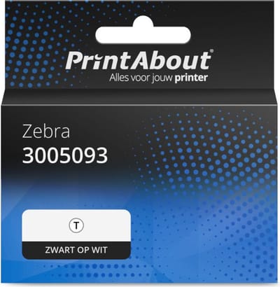 PrintAbout huismerk Etiket 3005093 Zwart op wit (100 mm x 210 mm) 4 rollen  Geschikt voor Zebra