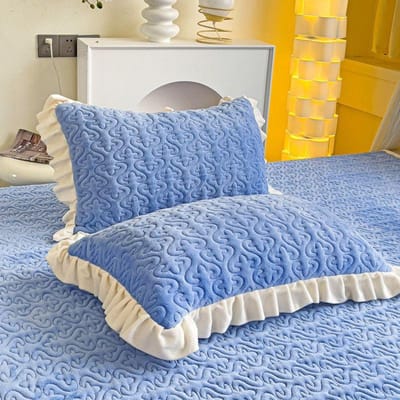 Velours de Lait avec Housse de Coussin en Coton, Associé à une Housse de Coussin en Dentelle Épaisse et Chaude, Housse de Cœur de Coussin en Cuir avec Velours Ajouté 48x74 [pair]
