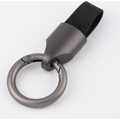 Porte-clés de luxe pour hommes et femmes, tendance, en cuir durable, pour voiture, boucle en fer à cheval, cadeau, accessoires noir