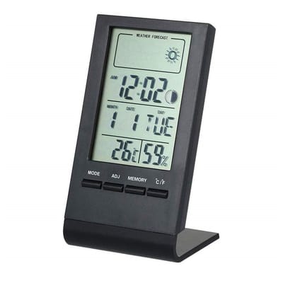 Ynkkvre -Binnenthermometer Hygrometer, LCD Digitale Thermometer Hygrometer Hoge Precisie, Nauwkeurige Kantoorthermometer, Digitale Thermometer Hygrometer voor Thuis (Zwart)