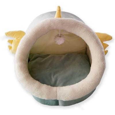 Herfst en Winter Kattenmand Cartoon Dierennest Hondenmand Halfgesloten Huisdierennest Hondenmand Warm Kat Jiji Kat Huisdierbenodigdheden M   38 * 38 * 36cm