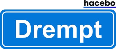 Hacebo - Plaatsnaam Sticker - 29x10 CM - Drempt sticker - Verkeersborden sticker - grappige cadeaus - Drempt