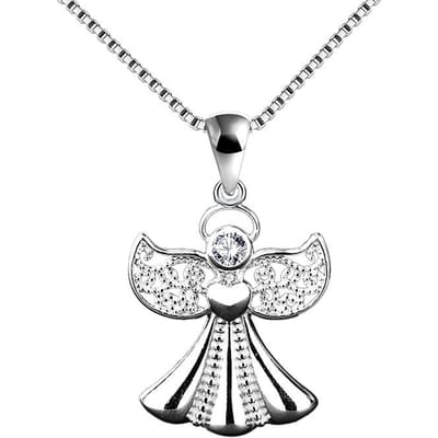 Accessoire S925 Sterling Zilver Engelenvleugels Hanger Mode Prachtige Zirkoon Vleugels Ketting white
