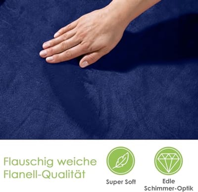 Hoogwaardige flanellen knuffeldeken XL - Superzacht fleece deken - Oeko-Tex gecertificeerd - Marineblauw - 200 x 150 cm