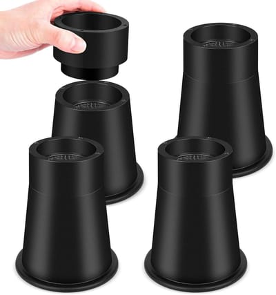 Meubelverhogers - Verstelbare poten - Meubels verhogen - Stapelbaar antislip - 4 stuks - Zwart