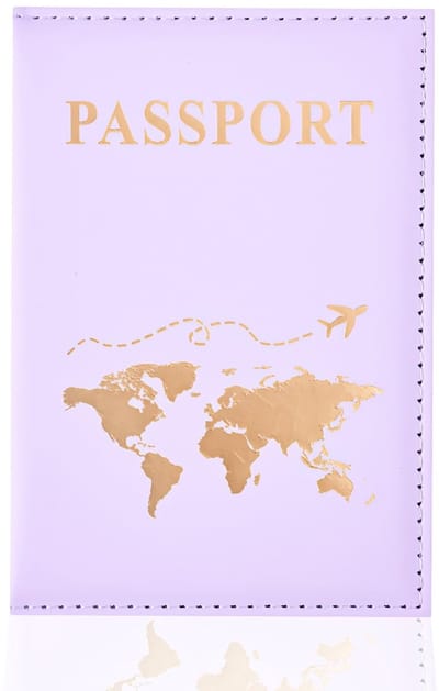 Dailygoods - Paspoorthouder, leren paspoorthoes, PU-paspoorthouder, reisportemonnee voor paspoort, creditcard, ticket, visitekaartjes en instapkaarten (paars)