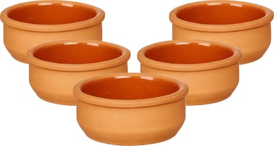 La Dehesa Tapas/creme brulee serveer schaaltjes - 18x - mini - terracotta/bruin - 8 x 4 cm