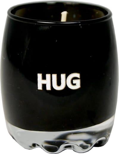 MY FLAME - mini sojakaarsje in shotglaasje - HUG - Warm Cashmere - 20 branduren - 5.5 x 6 cm