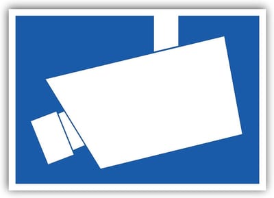 Bewaking Sticker - Waarschuwingsbord Camera - Terrein Beveiligen - UV en Weerbestendig - 30 x 21 cm - Zwart Wit