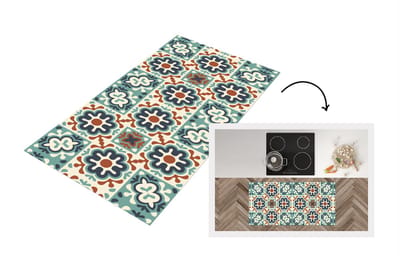 Keukenloper - Loper keuken - Bloem - Ornament - Patroon - 120x60 cm - Keukenloper vinyl