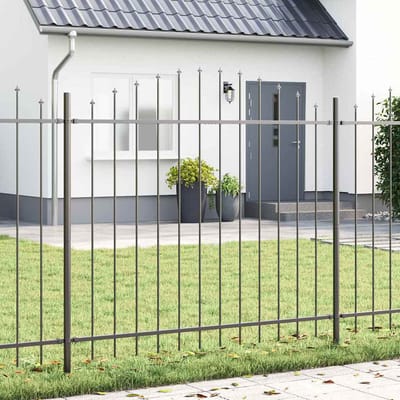 vidaXL - Tuinhek - WOERDEN - 7 - st - 170 - x - 190 - cm - Gepoedercoat - staal - Grijs