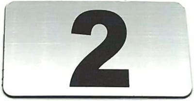 Nummerplaatje 2 - Nummerbordje - Huisnummer - Deur en Kamernummer - Lockernummer - Plakcijfers - Zelfklevend - Brievenbus Nummer - RVS Look - 80 mm x 50 mm x 1,6 mm - 5 jaar Garantie