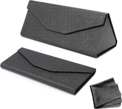 Vouwbare Zonnebril Etui met Schoonmaakdoek, Draagbare Bril Etui, Harde Bescherming voor Zonnebrillen en Zichtbrillen, Ideaal voor Mannen en Vrouwen