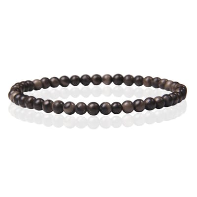 Memphis Natuursteen Armband - 4mm Black Malachite