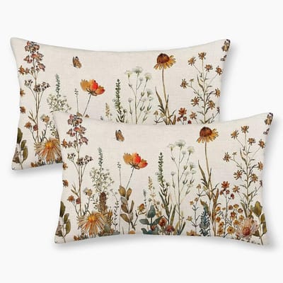 2 Kussenhoes met herfstbloemen - 50 × 30 cm - Seizoensgebonden kussensloop - Geschikt voor herfstbloemen, Thanksgiving, oogstkussenhoezen, bankdecoratie