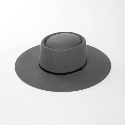 202602-HH2106B ins chique winter wolvilt 9,5 cm rand pu riem fedora hoed dop mannen vrouwen vrije tijd panama jazz hoed head size 57cm