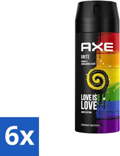 6 x AXE - Deodorant Spray - Unite - Verzorgend - Kruidige Geur - 150 ml - AXE Deodorant - Mannelijke Geur - Kruidige Geur - Deodorant Spray - 48 Uur Bescherming