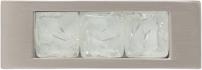 Domino Kristallen Meubelknop in Zilver en Wit Glas Kristallen knoppen Robuust glasontwerp Meubelknoppen Meubelgreep Glamoureuze stijl voor kasten en ladekasten 7x3 cm