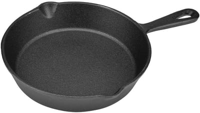 Golden crown - Gietijzeren Koekenpan - Anti-aanbaklaag - 16 cm - Kookgerei - Ovenbestendig - Voor grillen en bakken - Zwart