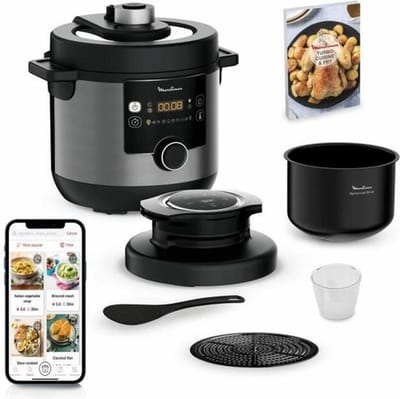 Moulinex YY4903FB Turbo Kitchen & Fry Multipper, Multifunction Turbo-Crisp Cover, 15 programma's, drukkooking, intuïtief
