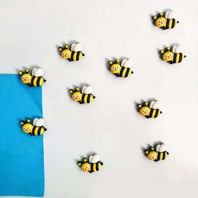 TLVX 10 stuks Vrolijke 3D Bijen Magneten / Leuke Koelkastmagneten / Sterke Foto Magneet Wesp / Speel- en Leer Magneten / School / Whiteboard / Decoratief / Boodschappenlijst / Notitie / Memo bord / Kantoor / Schoolbord / Magnetisch / Kleur Magneetjes