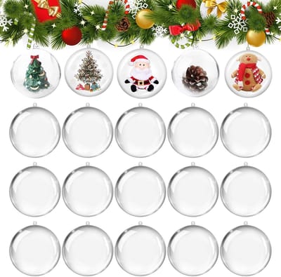 Set van 20 Transparante Kerstballen voor DIY Versiering, Vulbare Kerstdecoratie en Creatieve Ambachten (6 cm)