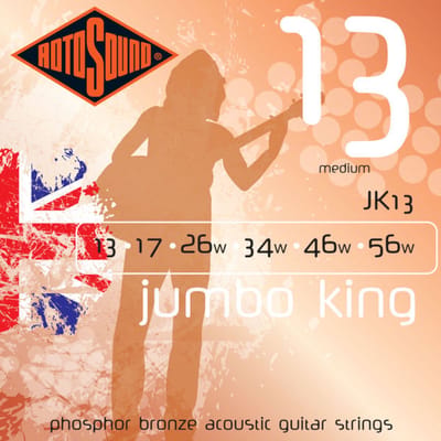 Rotosound JK13 Jumbo King Akoestische Gitaarsnaren (13-56) Phosphor Bronze