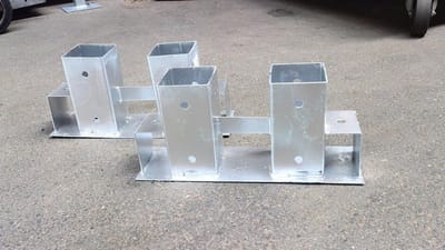 Houtstapelhulp - Haardhoutrek - Opslag Haardhout - Thermisch Verzinkt - 70x70mm - Zilverkleurig