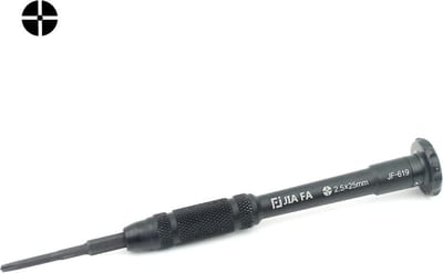 Let op type!! JIAFA JF-619-2.5 Hollow Cross Tip 2.5 x 25mm Repair Middle Bezel Screwdriver for iPhone(Black)