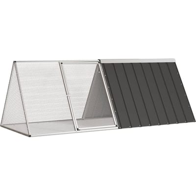 vidaXL - Konijnenhok - 201,5x80,5x71 - cm - gegalvaniseerd - staal - antraciet