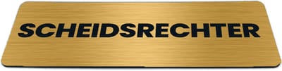 Deurbordje Goud-look met tekst scheidsrechter - Formaat 150 x 50 mm x 1,6 mm - Zelfklevend | Luxe uitstraling | Geborstelde Gouden toplaag | Gratis Verzending | Decoporta