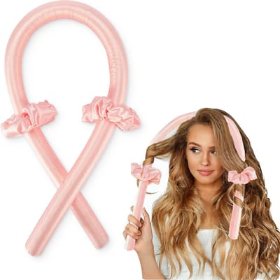 Loti Living Heatless Curls Set – Roze – Hittevrije Krullen zonder Beschadiging – Haarrollers – Haarkruller – Krullen zonder hitte – Inclusief 2 Scrunchies