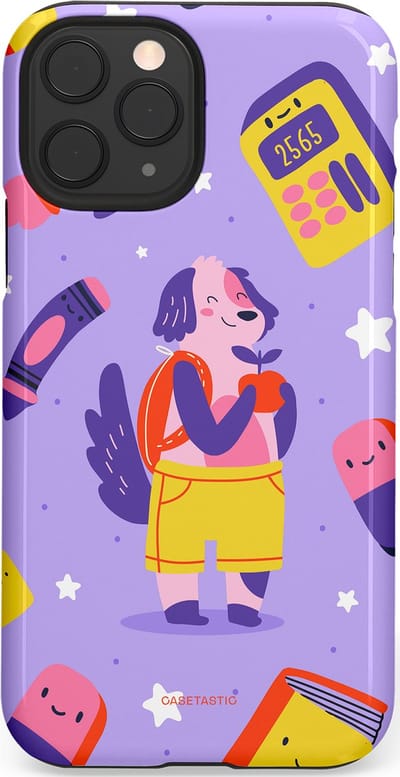 Casetastic hoesje geschikt voor Apple iPhone 11 Pro - Dubbellaagse bescherming - Tussen boeken en sterren - Fashion Case - Lavendel Geel
