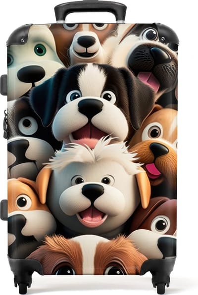 NoBoringSuitcases.com® - Kinder reiskoffer met honden - Koffer kinderen groot - 20 kg bagage