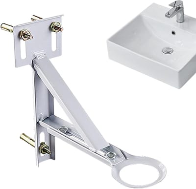 Onderbouw Gootsteensteun - Wastafelbeugel Reparatie - Keuken en Badkamer - Verstelbaar Driehoekig Ontwerp - 23-32 cm - Zilver