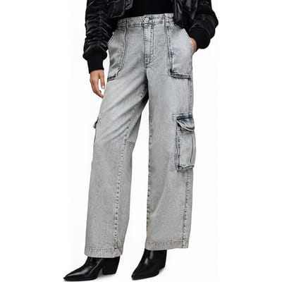 AllSaints Frieda Straight Trou Washed Grey Size: W29 | Straight Outlet | Dames | Grijs