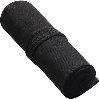 Porte-pinceau en toile enroulable, porte-stylo, sac de rangement pour stylos de dessin d'artiste, 12 fentes en toile 12 slots noir