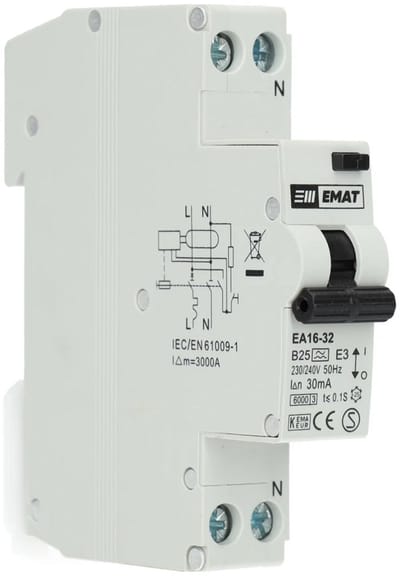 EMAT aardlekautomaat B25 1P+N 30mA Type A (85006008)
